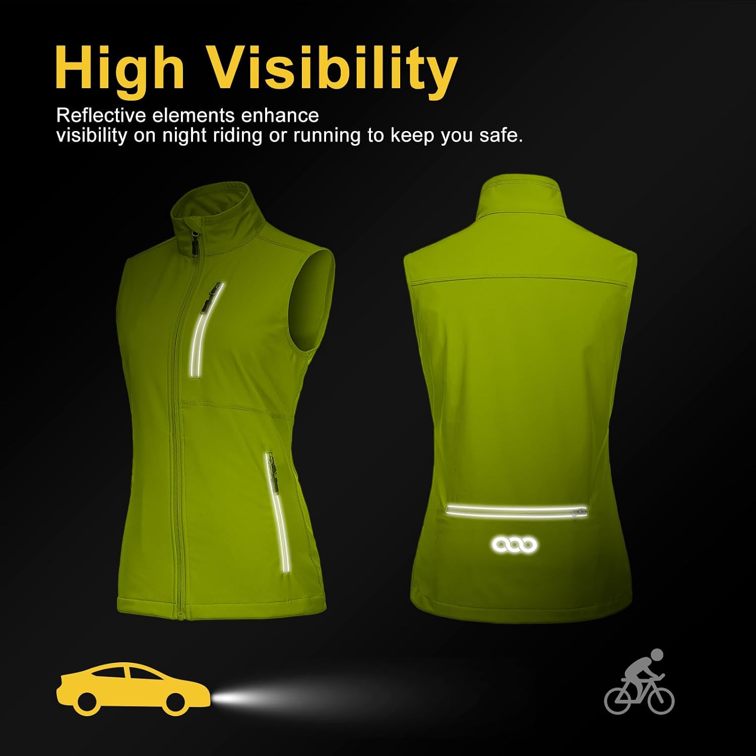 33,000ft Women's Lightweight Running Vest with 6 Pockets for Travel Golf