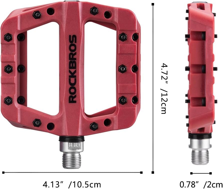 ROCKBROS Nylon Fiber Bike Pedals Lightweight Platform MTB BMX 9/16"