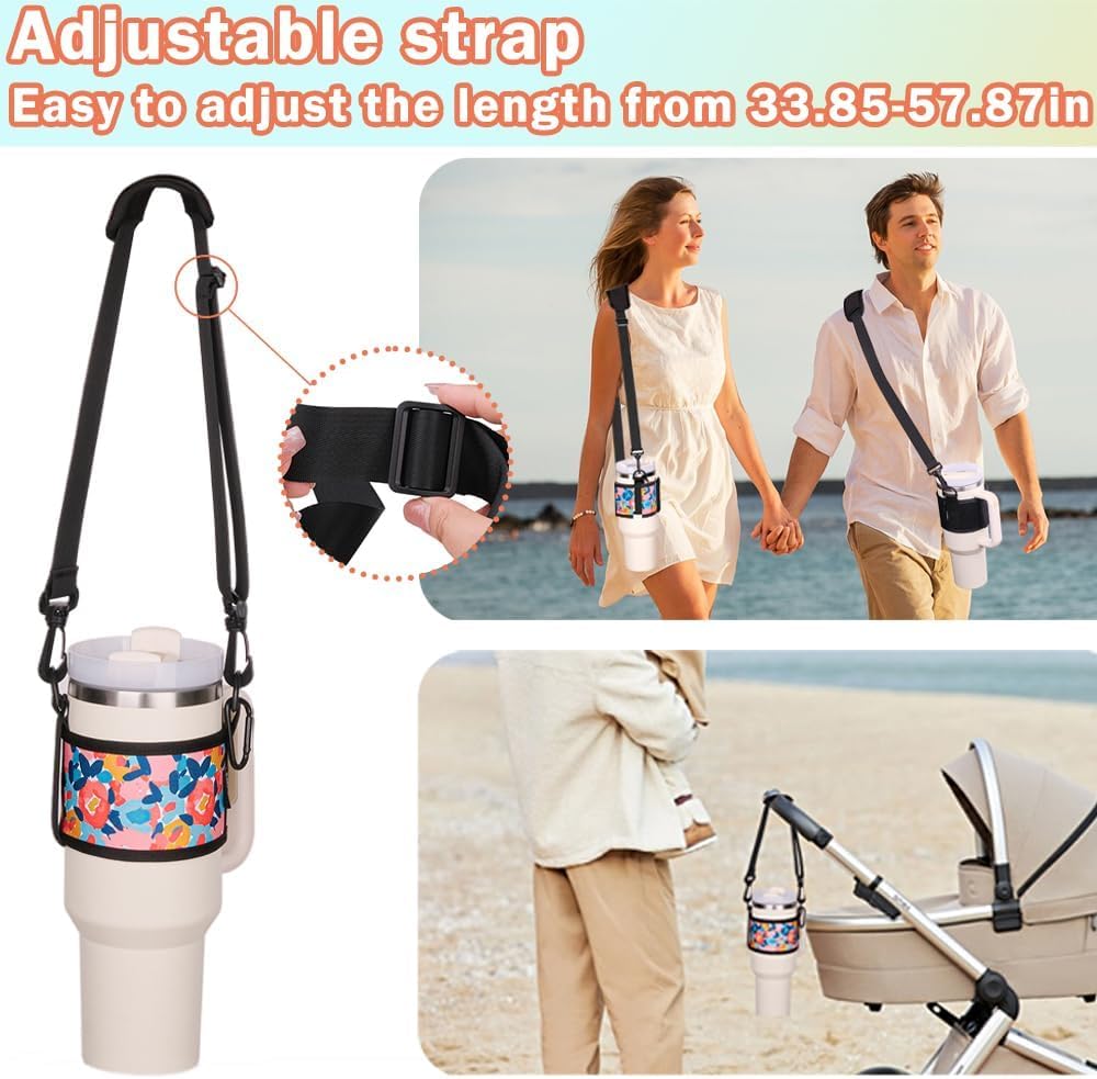 LUCKINEE Tumbler Holder with Strap Stanley Cup Holder Water Bottle Strap