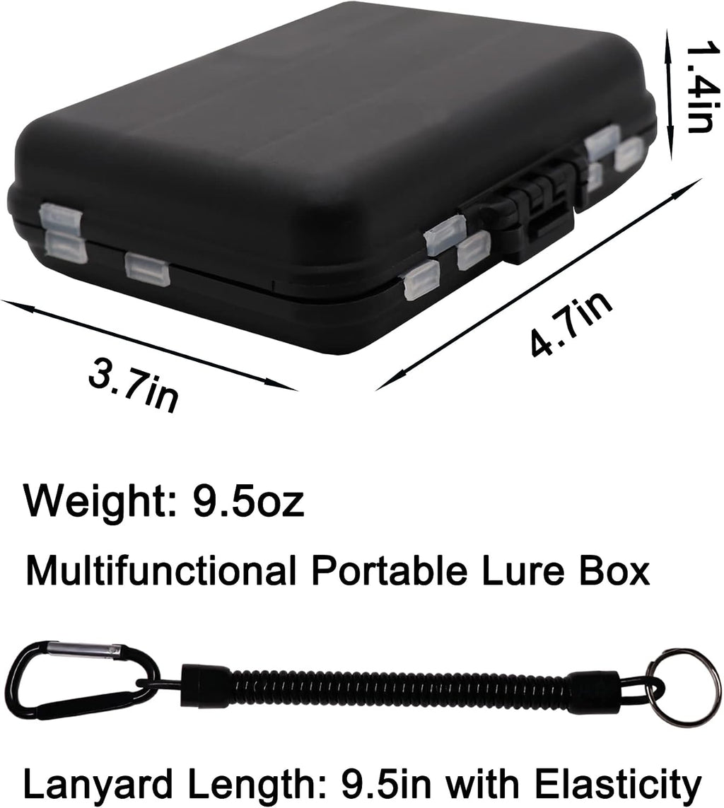 Fishing Accessories Kit with Hooks, Bass Casting, Sinkers, Swivels, Snaps, Sinker Slides, Line Beads, Fishing Set with Tackle Box Lanyard