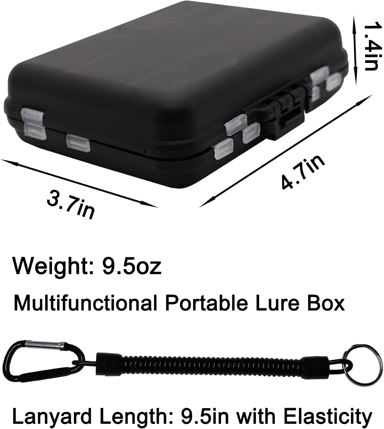 Fishing Accessories Kit with Hooks, Bass Casting, Sinkers, Swivels, Snaps, Sinker Slides, Line Beads, Fishing Set with Tackle Box Lanyard