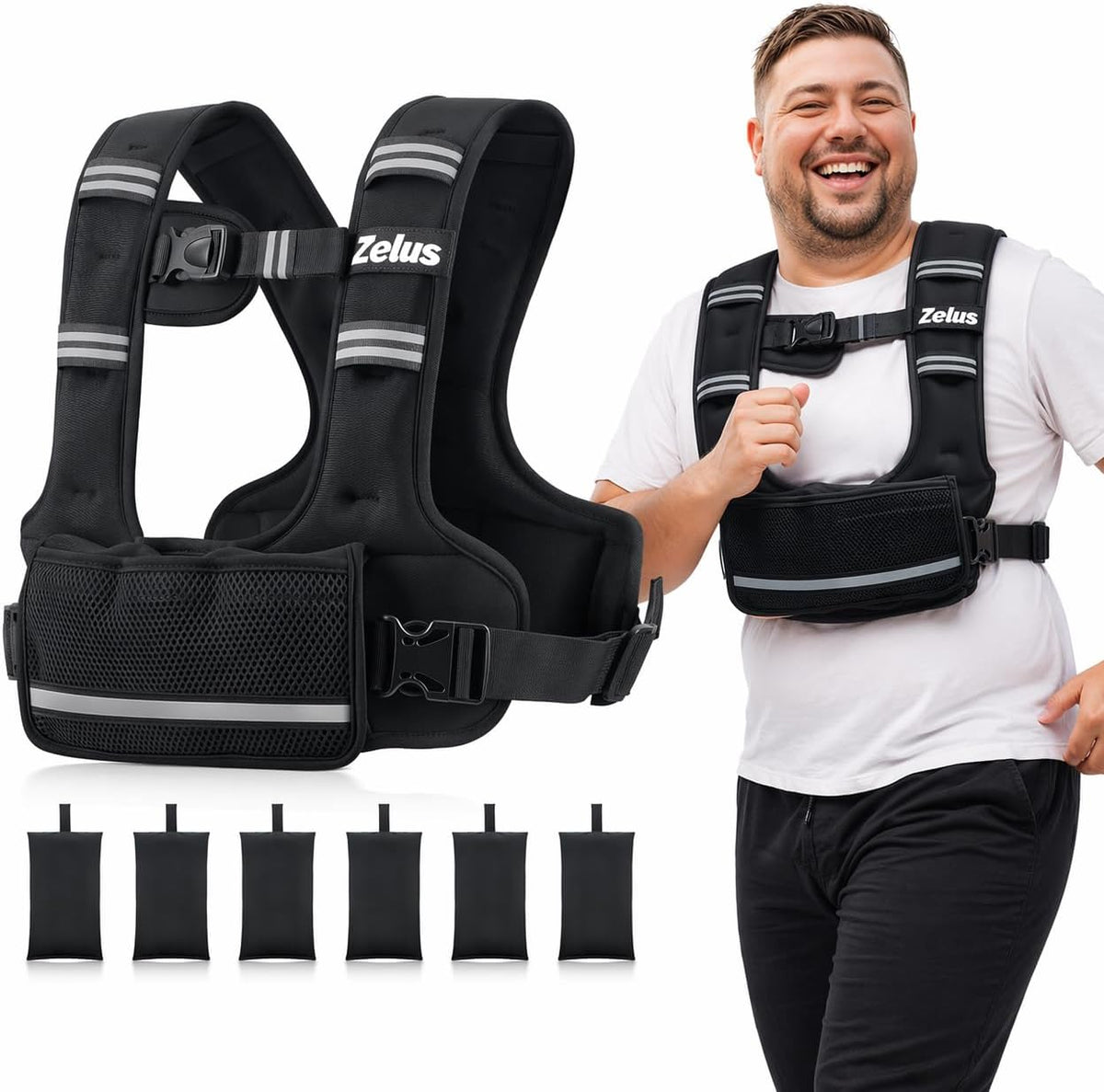 ZELUS Adjustable Weighted Vest for Women Men, Ergonomic Fit Training Vest