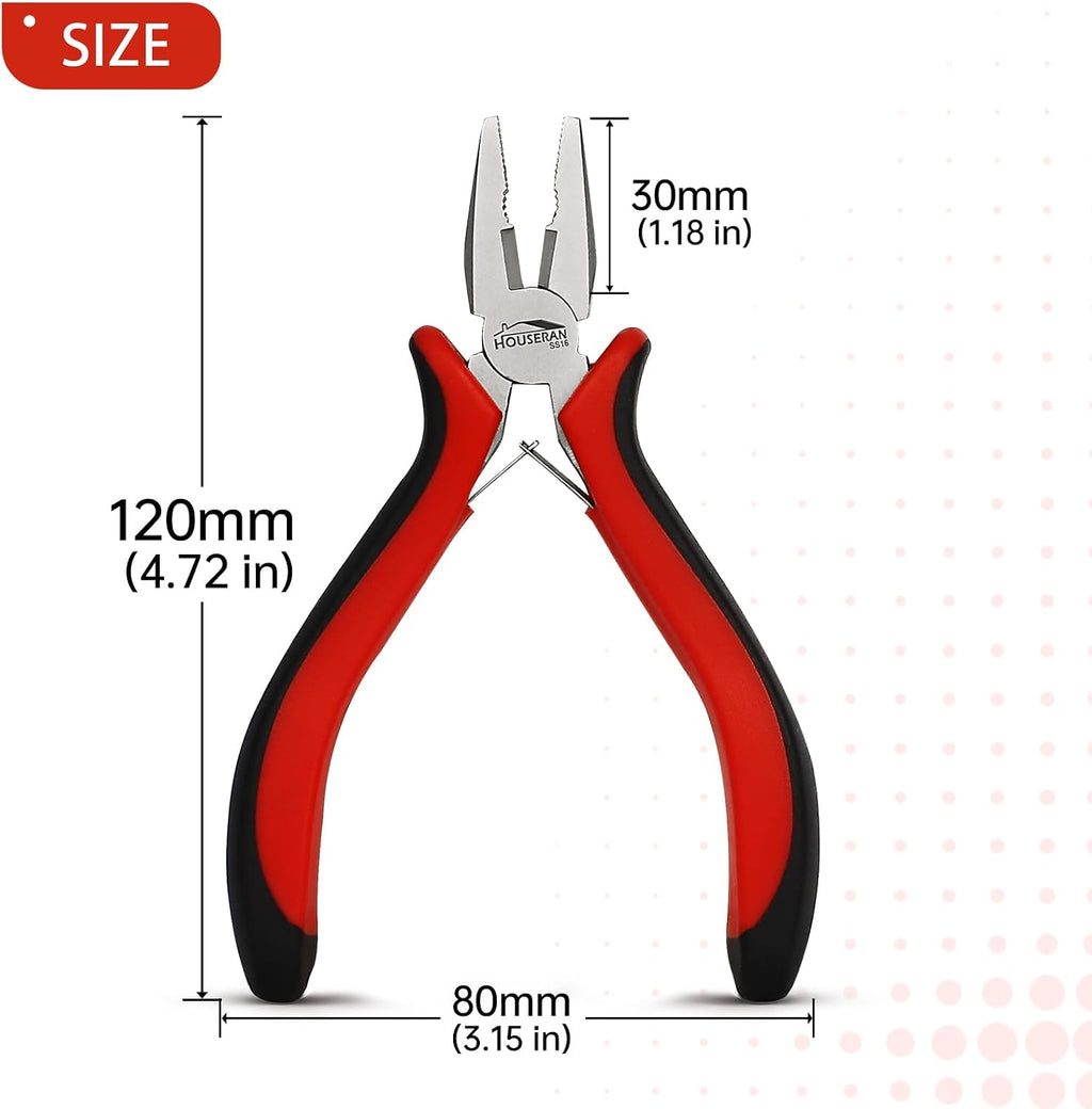 5-Piece 5 Inch Mini Lineman Pliers, Small Combination Pliers