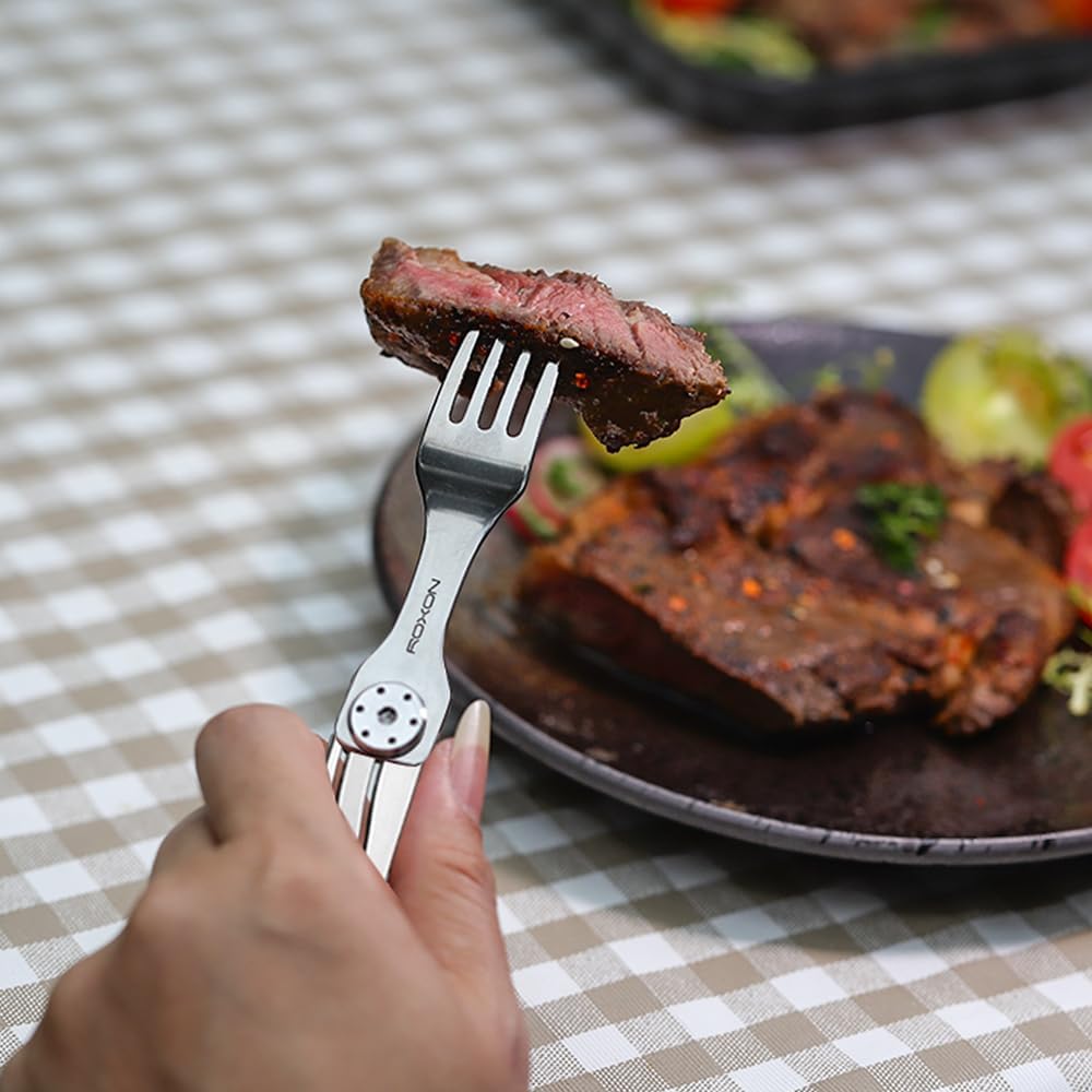 Roxon C2 2 in 1 Detachable Folding Camping Utensil with Fork & Spoon