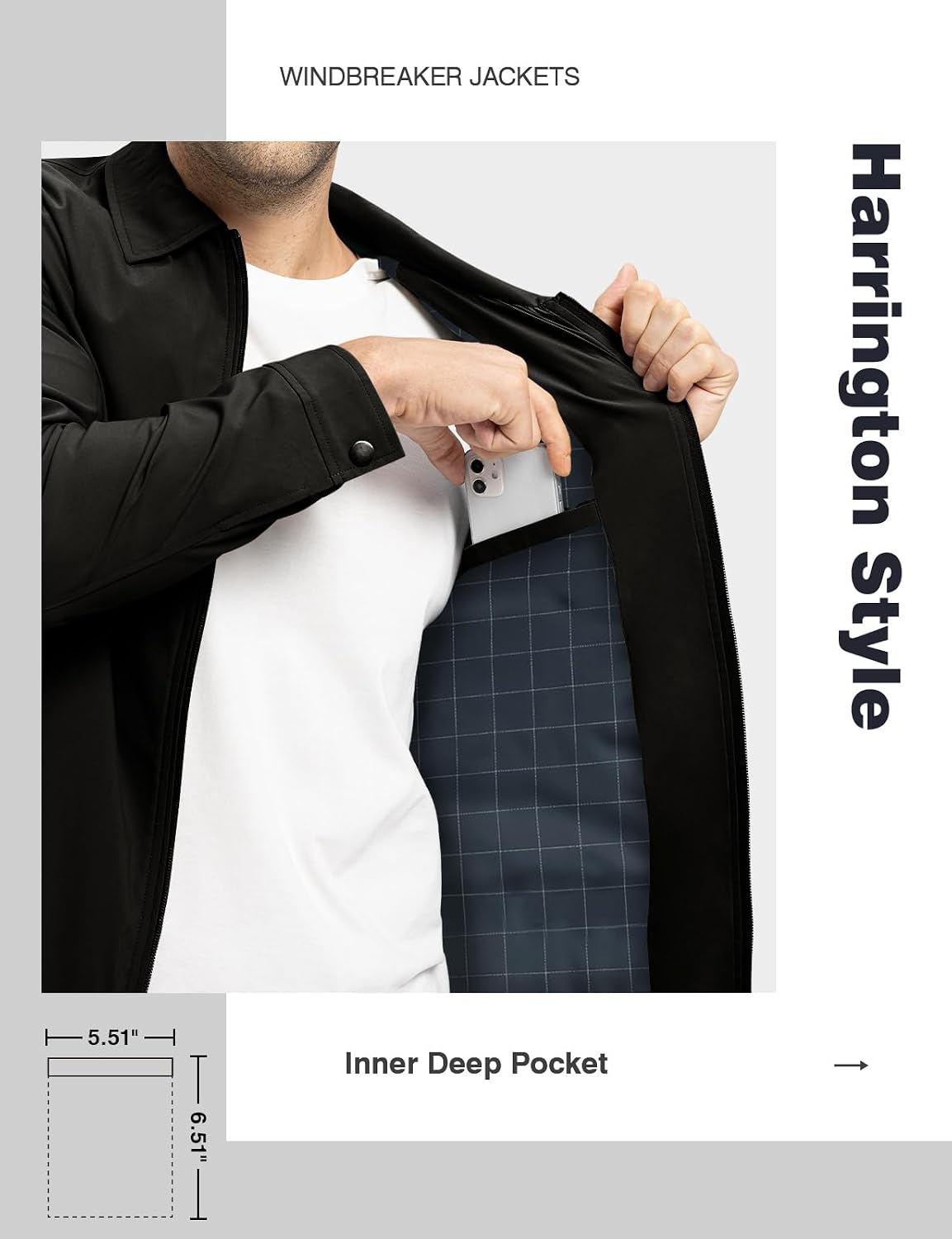 TBMPOY Mens Lightweight Jackets Light Windbreaker Full Zip Casual Work Jacket Golf Business Fall Track Coat with Pockets