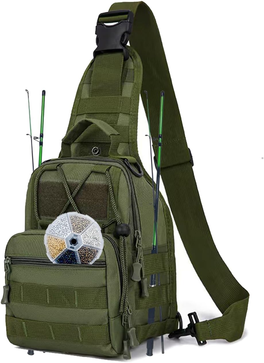 Fishing Tackle Backpack Lightweight Water-Resistant Rod Holder Bag