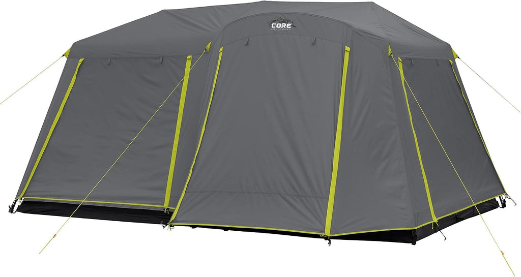 CORE Instant Cabin Tents | Family Cabin Multi Room Pop Up Tents Car Camping | Included Storage Pockets for Camping Accessories