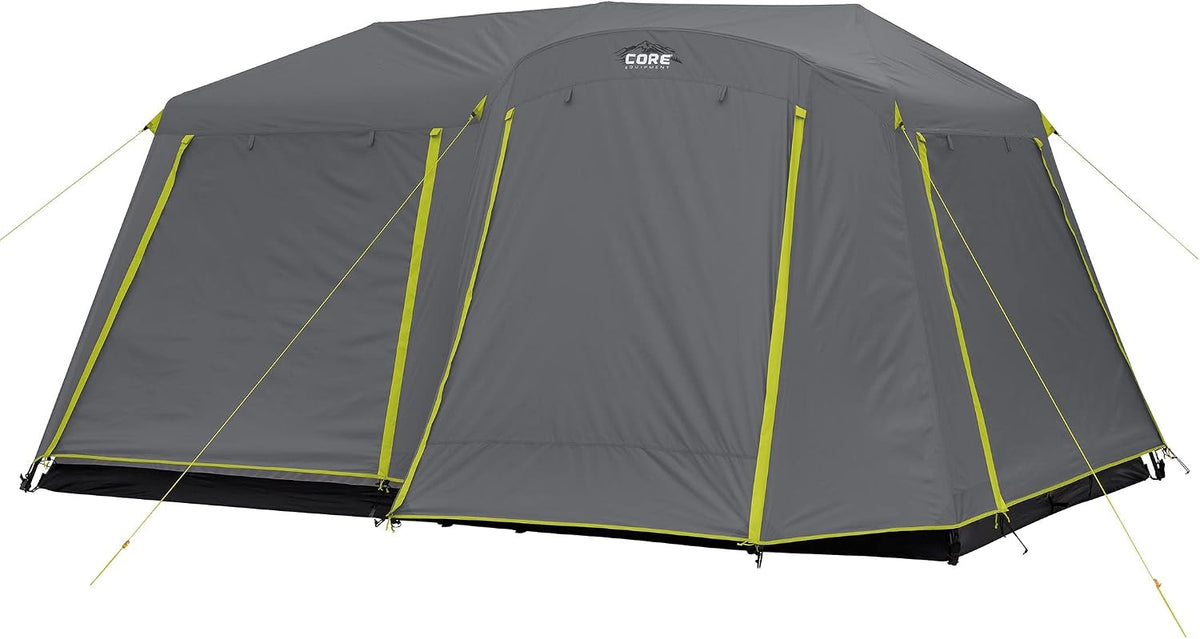 CORE Instant Cabin Tents | Family Cabin Multi Room Pop Up Tents Car Camping | Included Storage Pockets for Camping Accessories