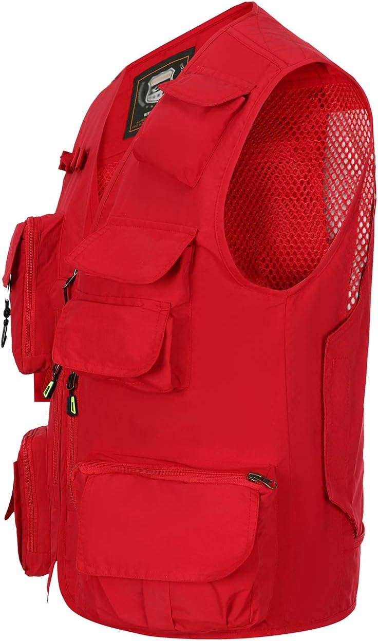 Hbufnha Outdoor Fishing Hunting Vest Multi Pockets Work Cargo Jacket