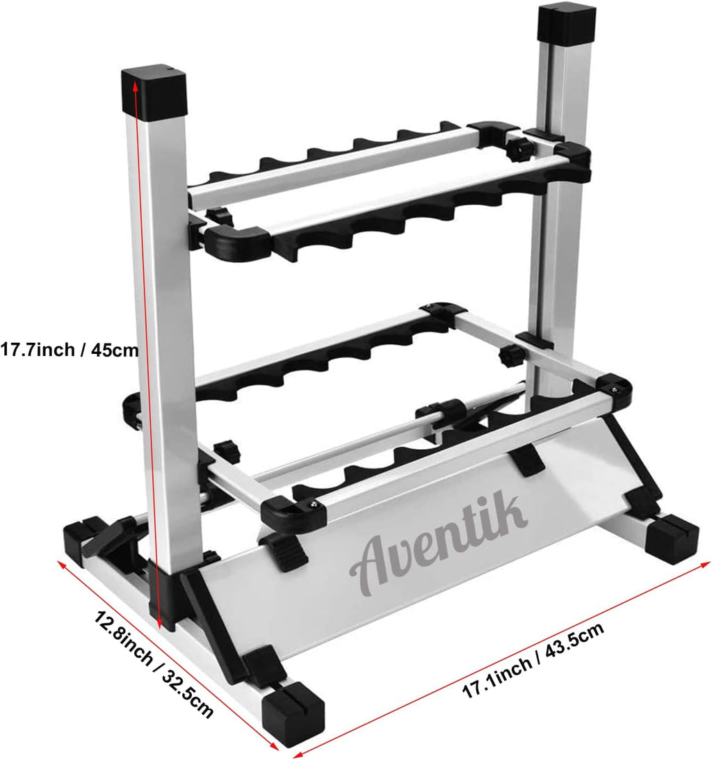Aventik Aluminum Fishing Rod Rack 12 Rod Stand