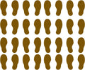 VWAQ Shoe Print Footprint Vinyl Decals - Peel and Stick Floor or Wall Stickers - 32 PCS (Brown)
