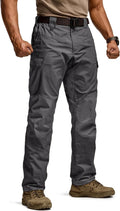 CQR Men's Flex Ripstop Tactical Pants, Water Resistant Stretch Cargo Pants, Lightweight EDC Hiking Work Pants