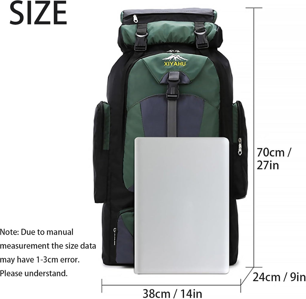 Lawaia 70L Hiking Backpack Large Camping Pack Backpacking Bag Rucking Backpacks Outdoor Trekking Travel Rucksack for Men Women-Black
