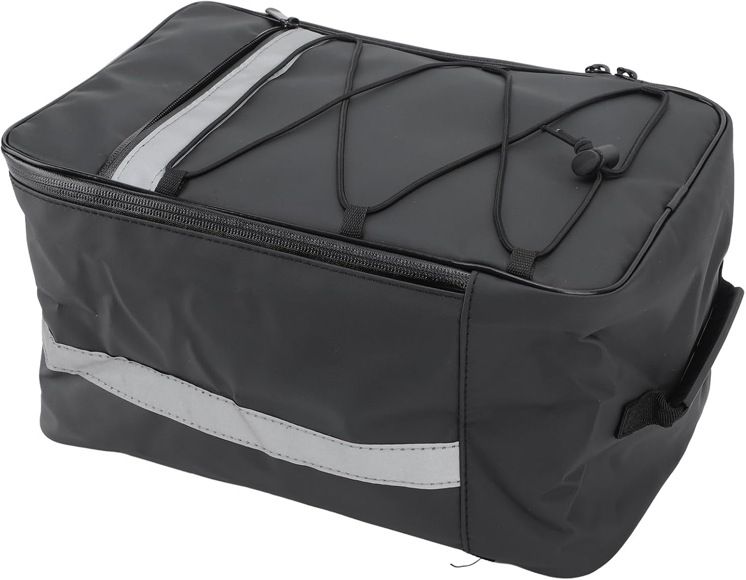 Drfeify Cycling Trunk Carrier Rear Bike Rack Bag 15L Capacity Saddle Bag Black PU Leather