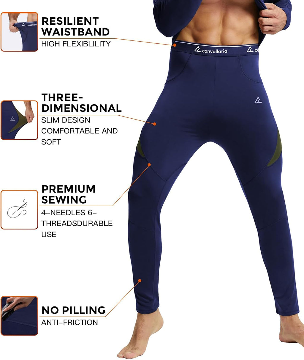 Mens Thermal Underwear Long Johns Set Cold Weather Hunting Base Layer
