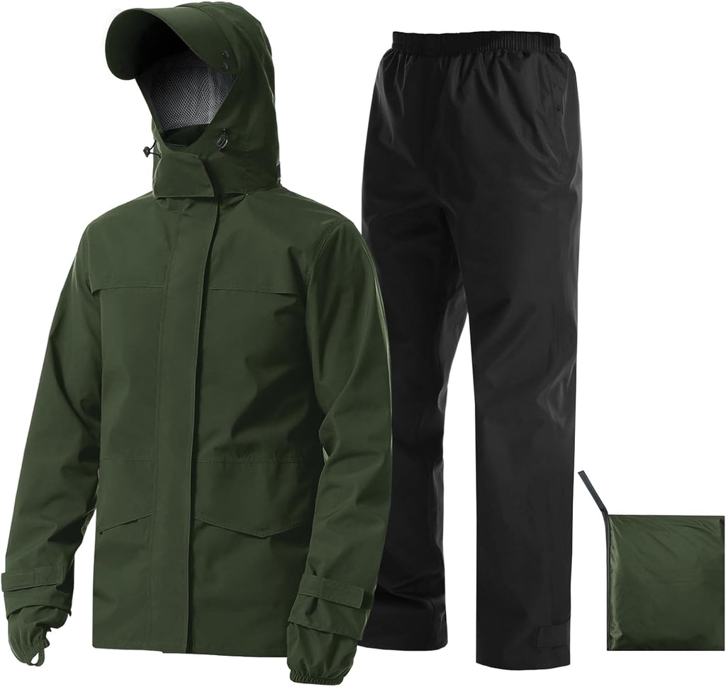 iCreek Rain Suit Waterproof Breathable Lightweight 2-Piece Rain Gear Unisex
