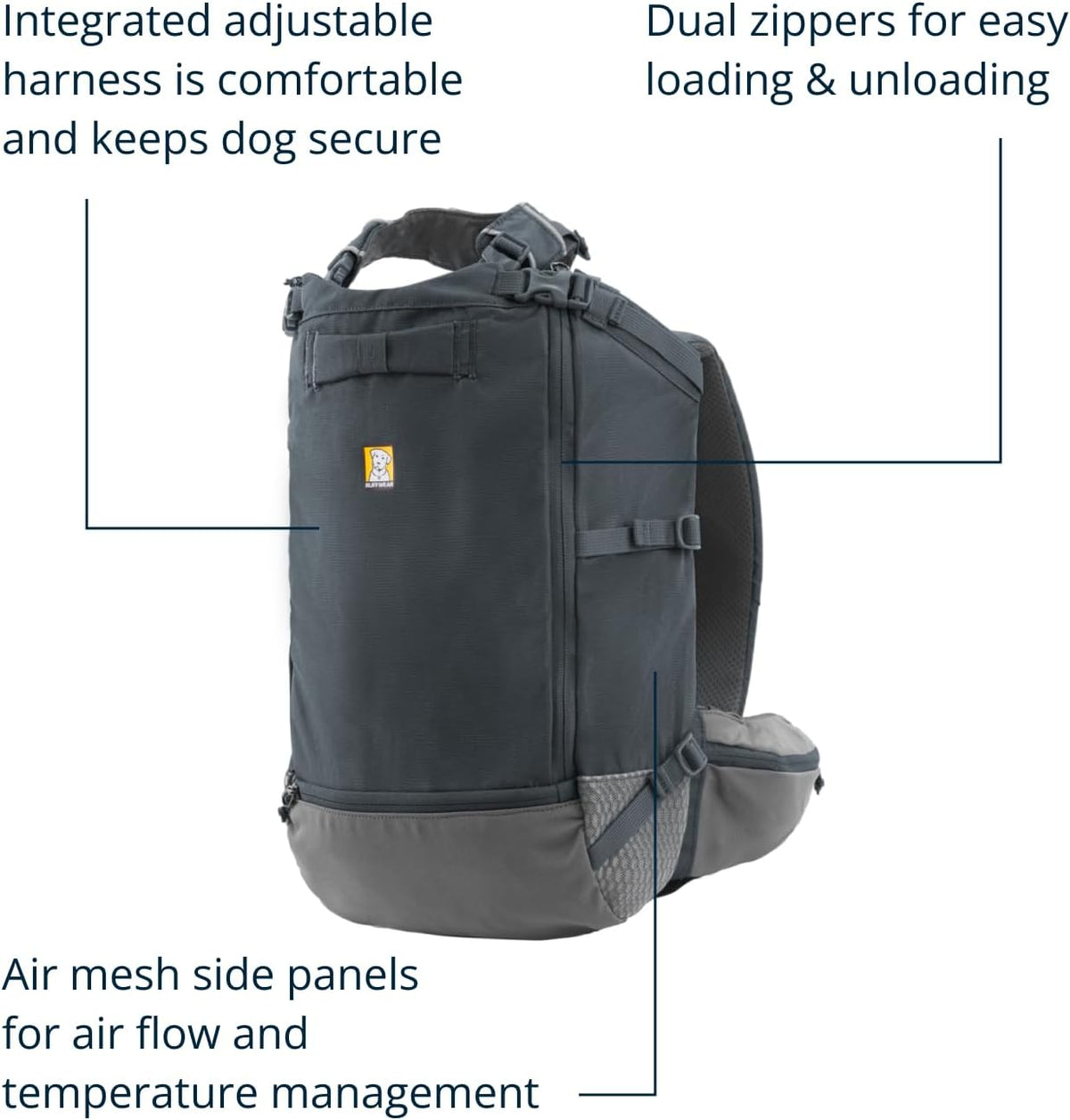 Ruffwear, Hitch Hiker Dog Backpack Carrier, Basalt Gray, X-Small
