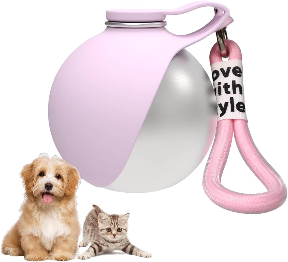 2in1 Portable Dog Water Bottle Portable,10oz Stainless Steel Leak Proof Pet Water Bottle Portable Dog Water Bottle Silicone Bowl,Outdoor Travel Water Bottle for Dogs Walking Hiking Camping, Blue