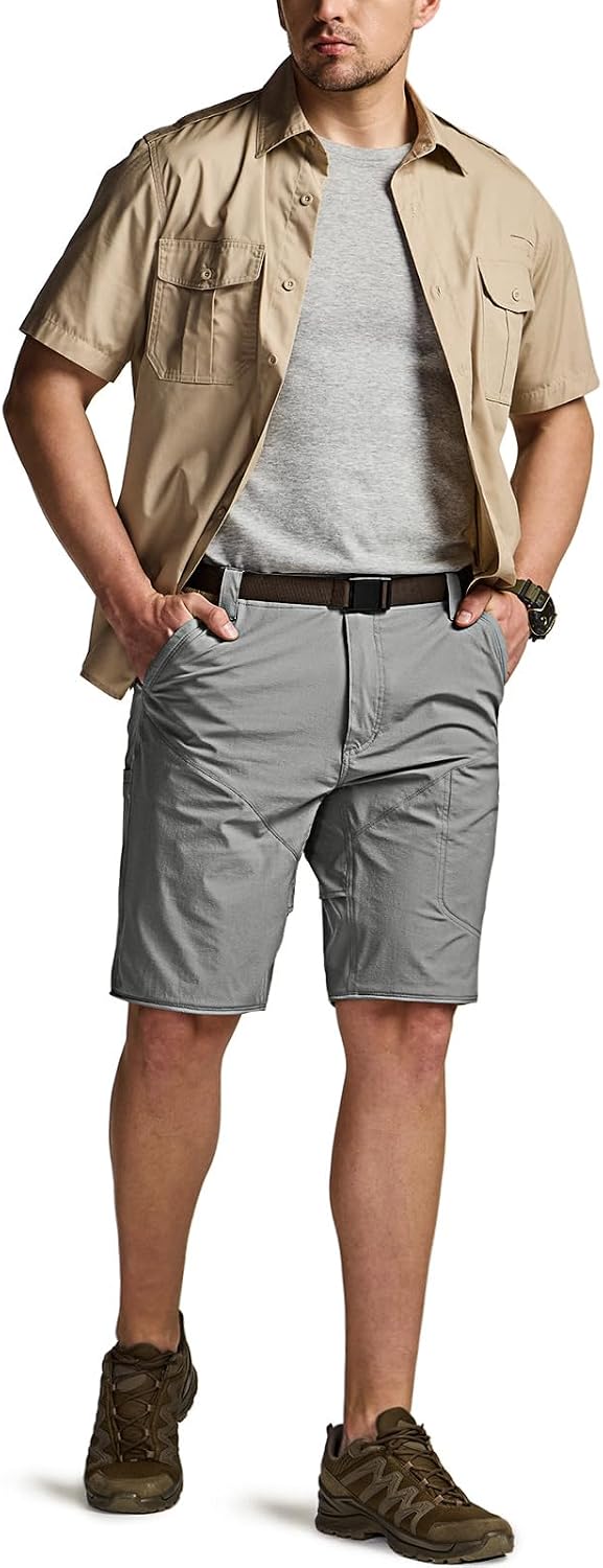 CQR Men's Convertible Cargo Tactical Pants, Water Resistant Outdoor Hiking Pants, Zip Off Lightweight Stretch Work Pants