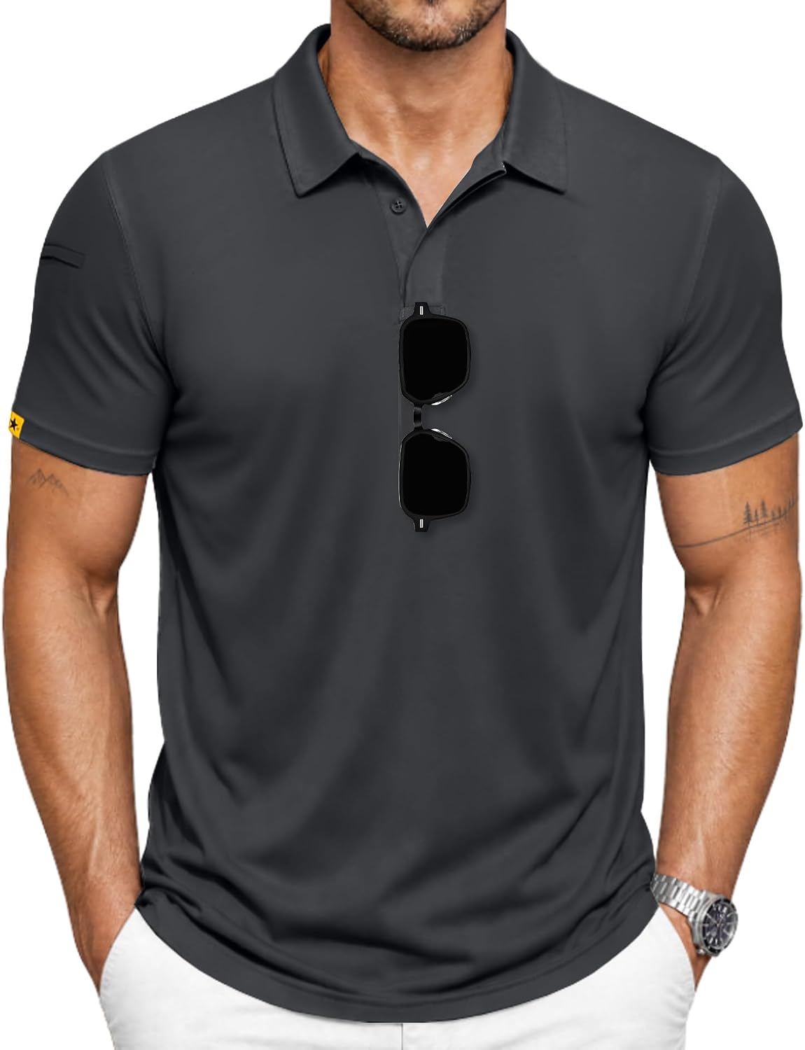 SCODI Mens Polo Shirts Short Sleeve Athletic Casual Golf Collared T-Shirt