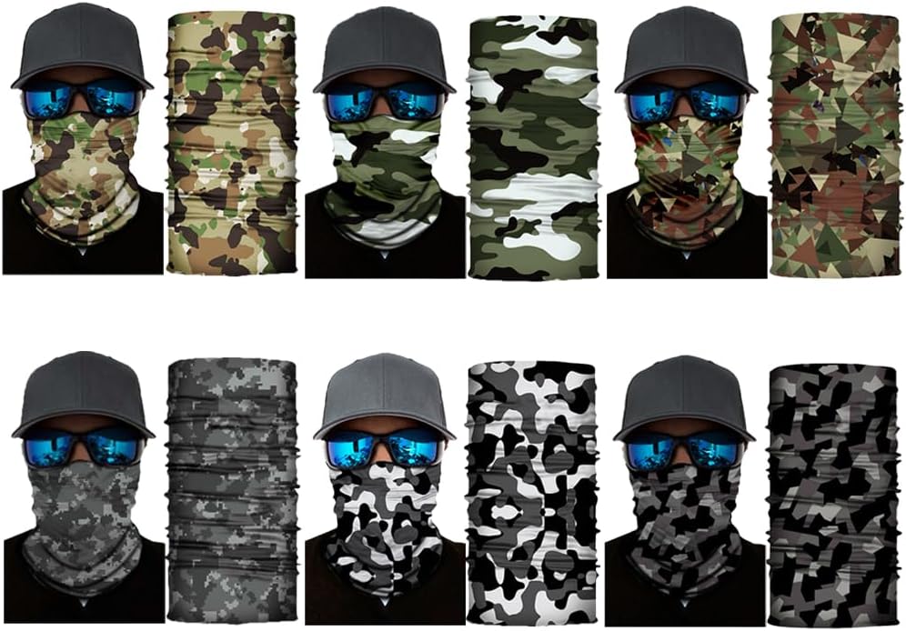 Neck Gaiter Mask,Bandana Gator Face Cover Mask Sun UV Protection,Neck Warmer Balaclava,Tube Face Scarf,Headband for Outdoor
