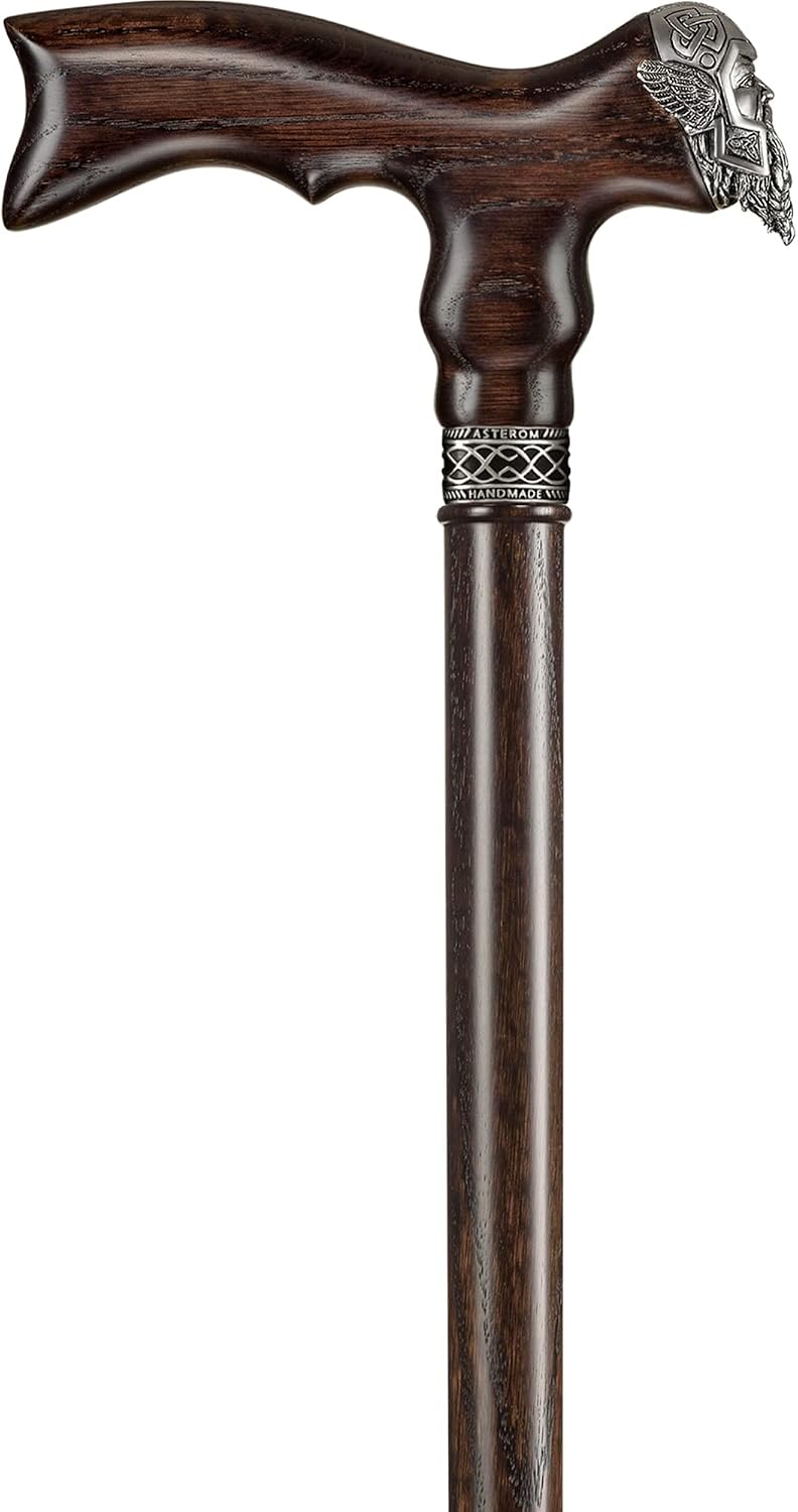 Asterom Wooden Canes for Men, Handcrafted Men's Walking Cane, Oak Wood