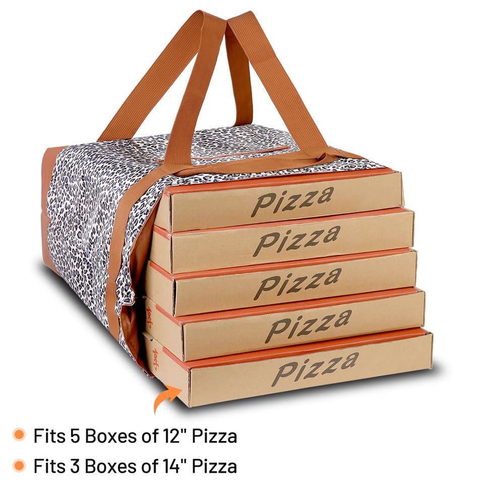 Insulated Reusable Tote Bag for Grocery Shopping for Women/Men, Pizza/Food Delivery Bag to Keep Food Cold/Hot for Commercial Delivery Services, Cooler bags for Travel/Beach/Picnic, Cow Print