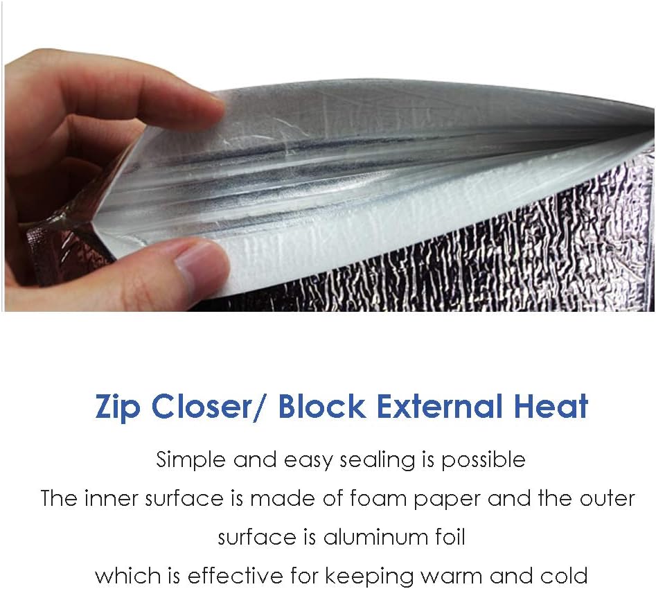 IInsulated Easy Zip Lock Resealable Aluminum Bag with ice pack Lunch Bag Sandwich Bag Hot & Cold Pouch Reusable Thermal Picnic Bag (6 x 10 Inch), SMALL, Sliver