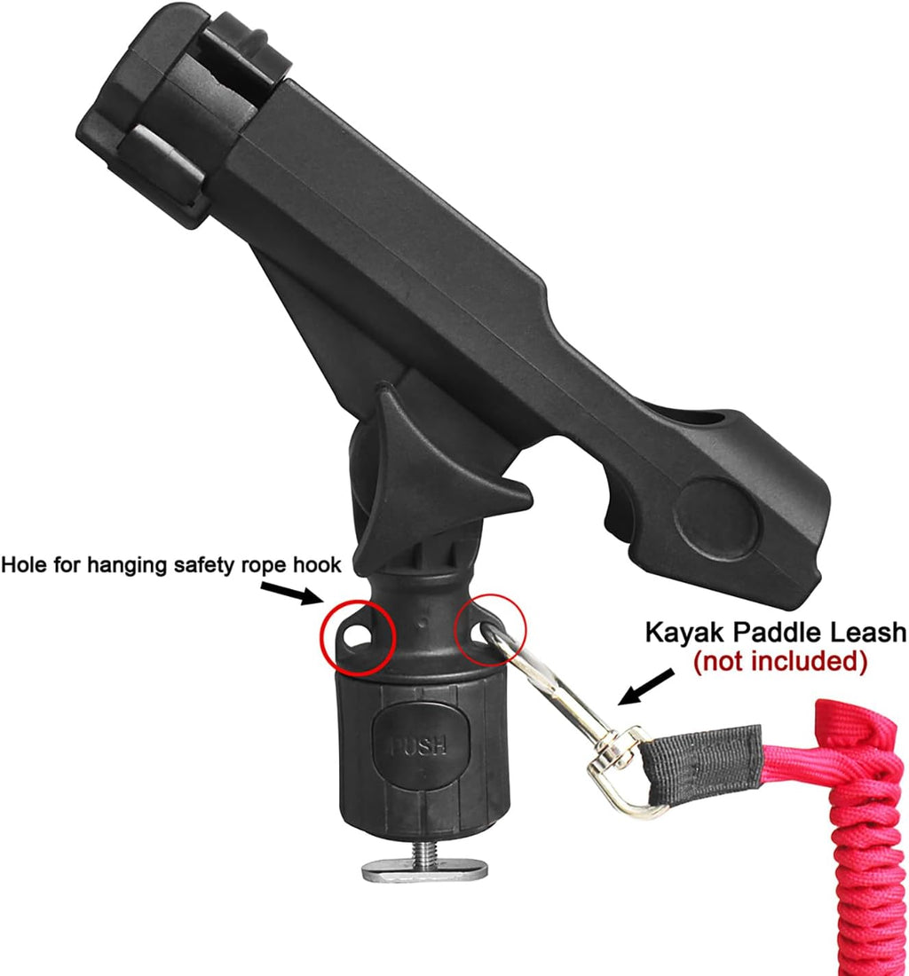 Kayak Fishing Rod Holder , Fishing Boat Rods Holder with T-Shaped Screw, 360° Adjustable Kayak Fishing Pole Holder Mounted Track or Kayak