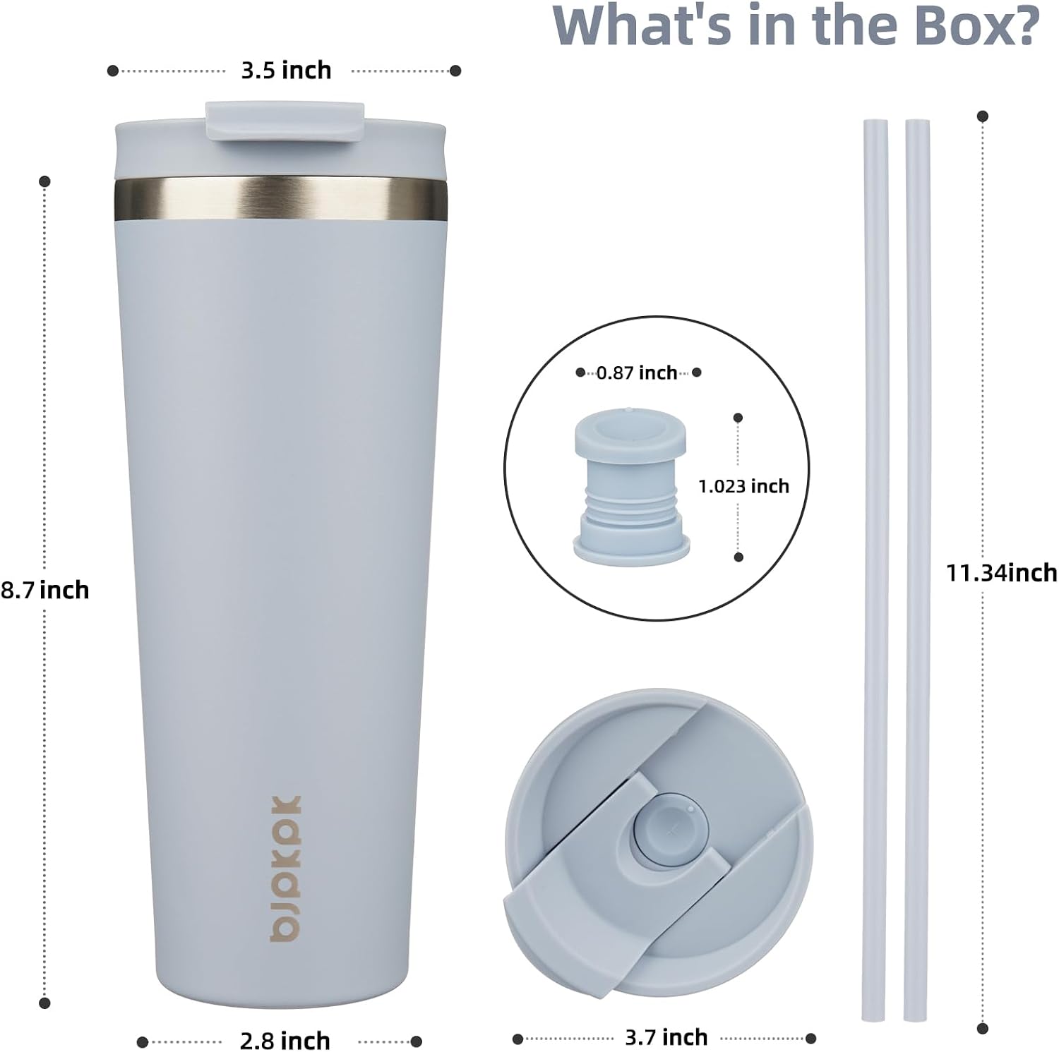 BJPKPK 26 oz Coffee Tumbler with Straw, Insulated Stainless Steel Cup