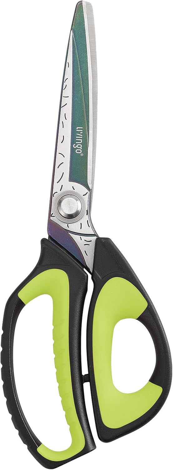 LIVINGO 10" Heavy Duty Multipurpose Shears for Shop & Garden (Red/Black)