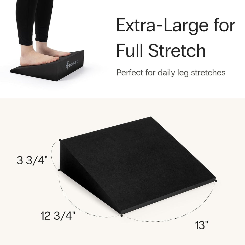 StrongTek Yoga Wedge Blocks, XL Foam, 16.5°, 13 x 12.75 x 3.75 in, 2-Pack