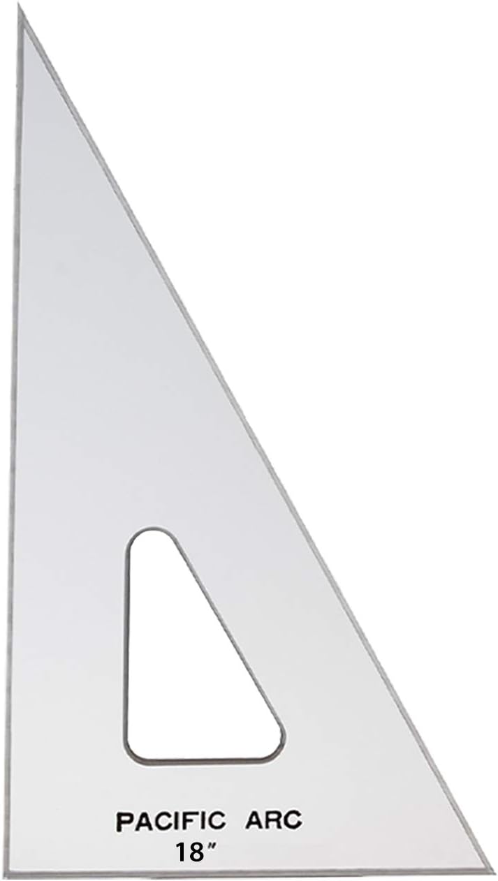 Pacific Arc Drafting Triangle, 18-inch, 30/60/90 Degrees, w/Inking Edge, Topaz