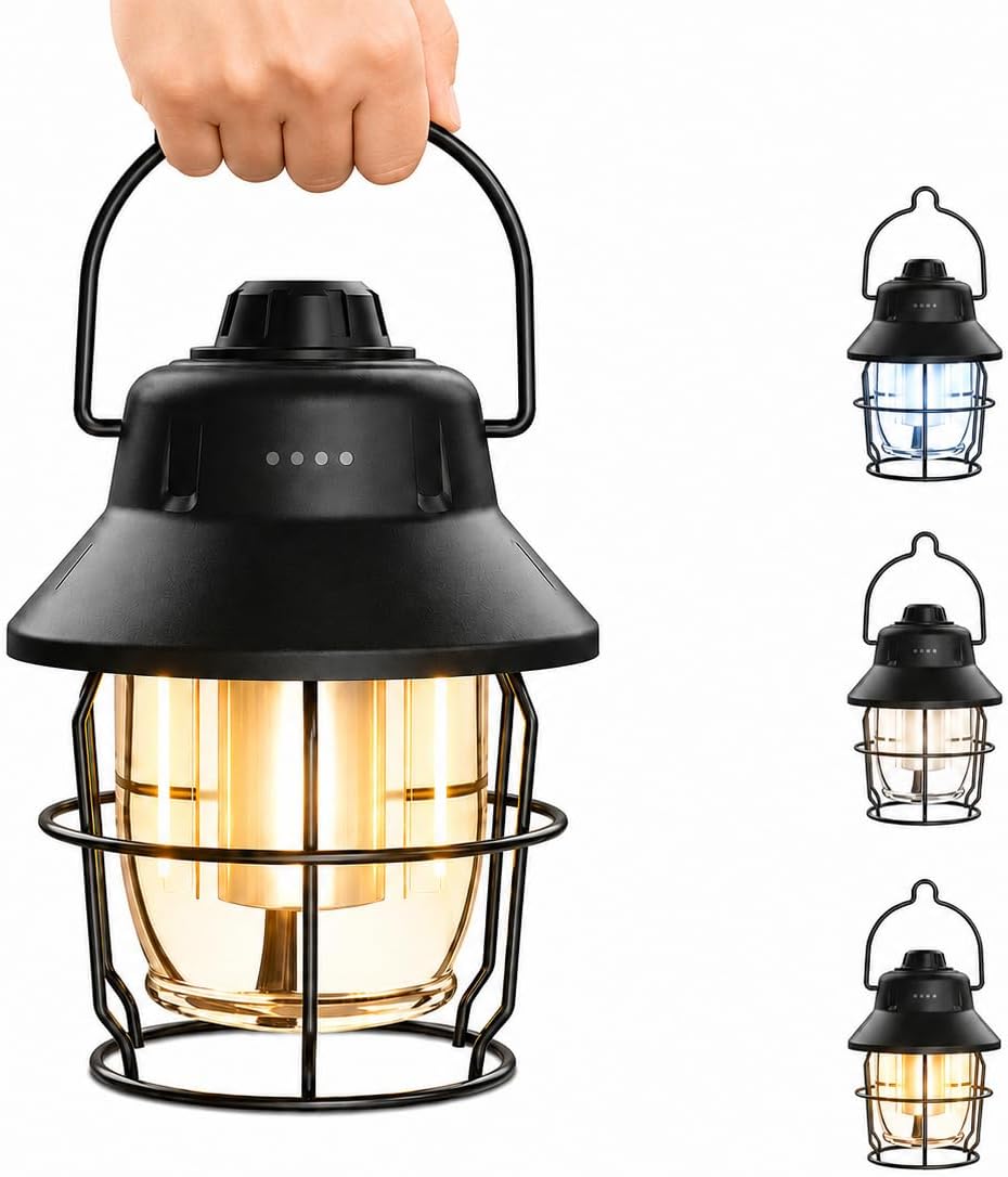 JINIU Rechargeable Outdoor Lantern Waterproof, Upgraded Hanging LED Light
