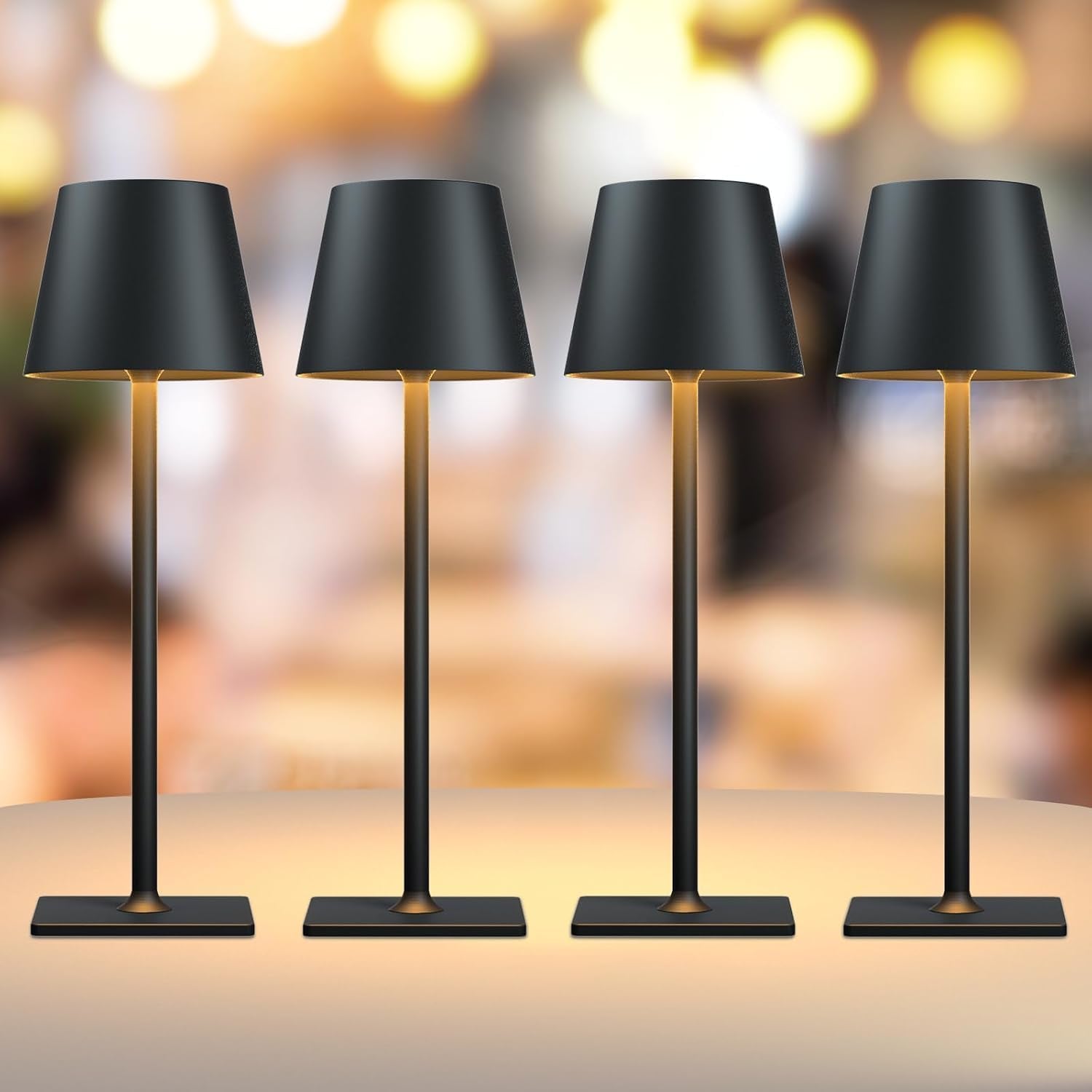 Yogaret Black Cordless Table Lamps, 6000mAh Rechargeable Battery LED Lights