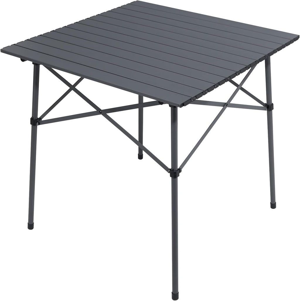 Portal Lightweight Aluminum Folding Square Table Roll Up Top 4 People Table