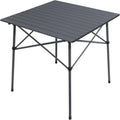 Portal Lightweight Aluminum Folding Square Table Roll Up Top 4 People Table