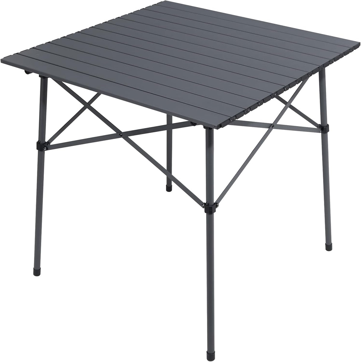 Portal Lightweight Aluminum Folding Square Table Roll Up Top 4 People Table