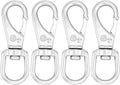 SHONAN 3.5 Inch Stainless Steel Flag Clips for Flagpole Rope- 4 Pack Diving Clips Flag Pole Clips, Swivel Snap Hooks for Dog leashes, Keychains, Boat Ropes, Bird Feeders