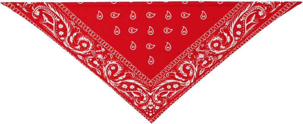 Red Paisley Dog Bandana Scarf Triangle Bibs Pet Accessories Cat Kerchief One Size