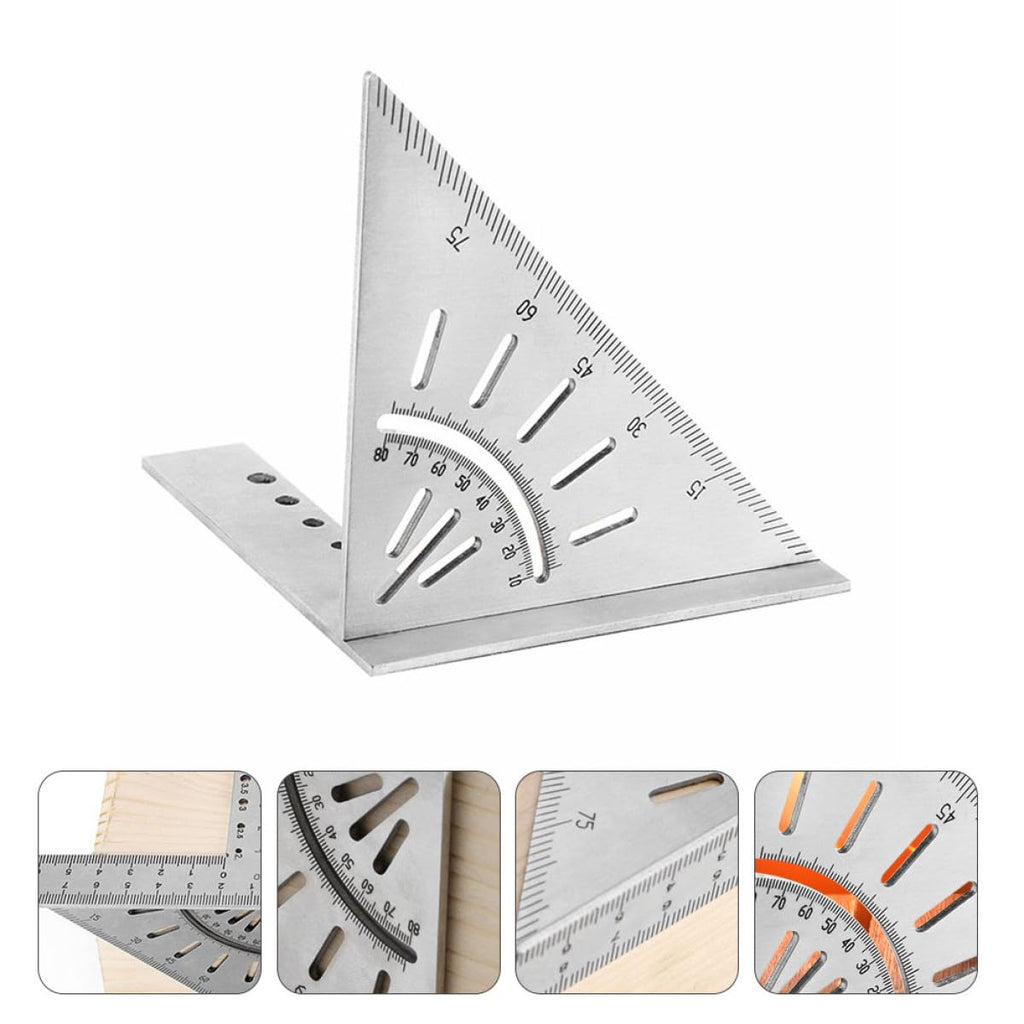 Stainless Steel Triangular Measuring Ruler for Carpentry Marking