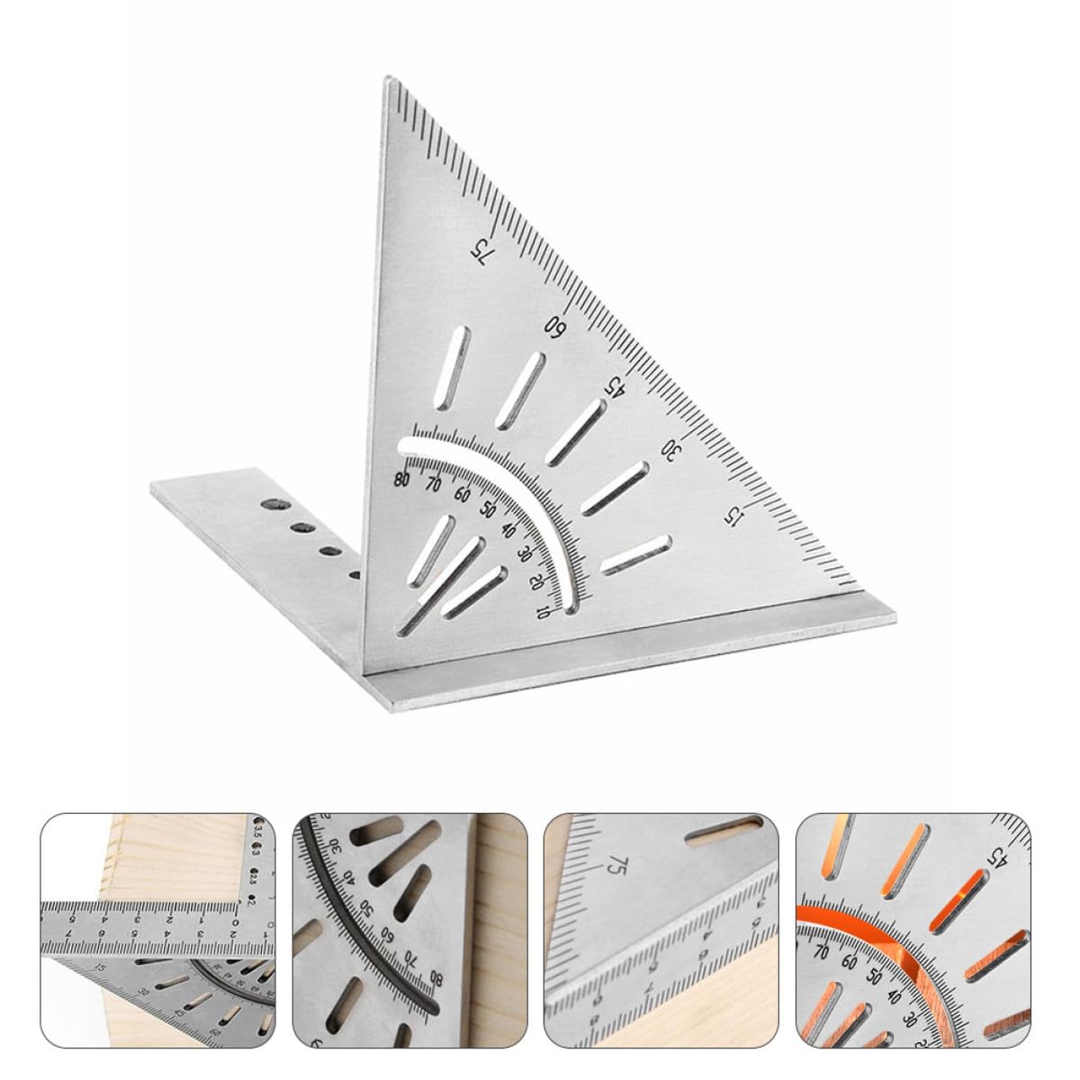 Stainless Steel Triangular Measuring Ruler for Carpentry Marking