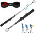 5-in-1 Retractable Golf Swing Trainer, Training Aid with Grip Trainer, Grip Correction for Beginners & Tempo Training for Advanced, Click Feedback, Right/Left-Handed
