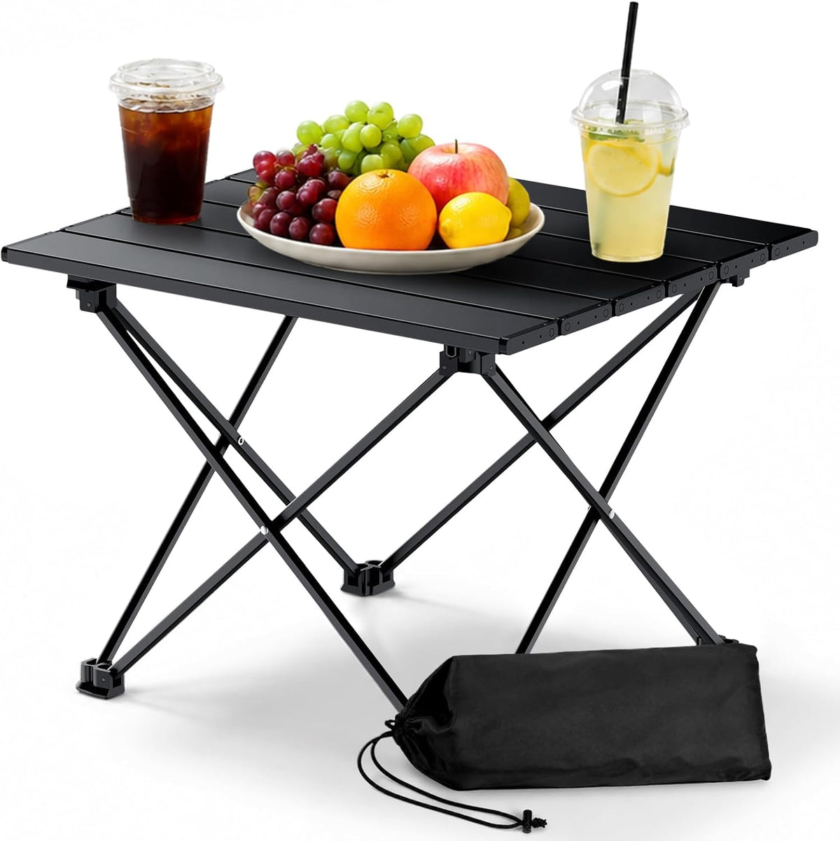 Anbte Small Folding Camping Table, Aluminum Frame, 45 lb Capacity