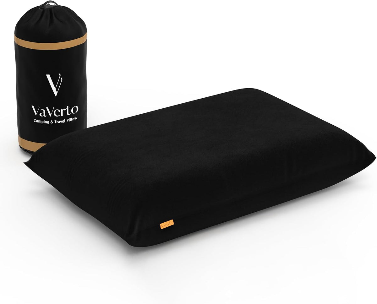 Vaverto Camping Pillow - Backpacking Memory Foam Travel Pillow - Blue
