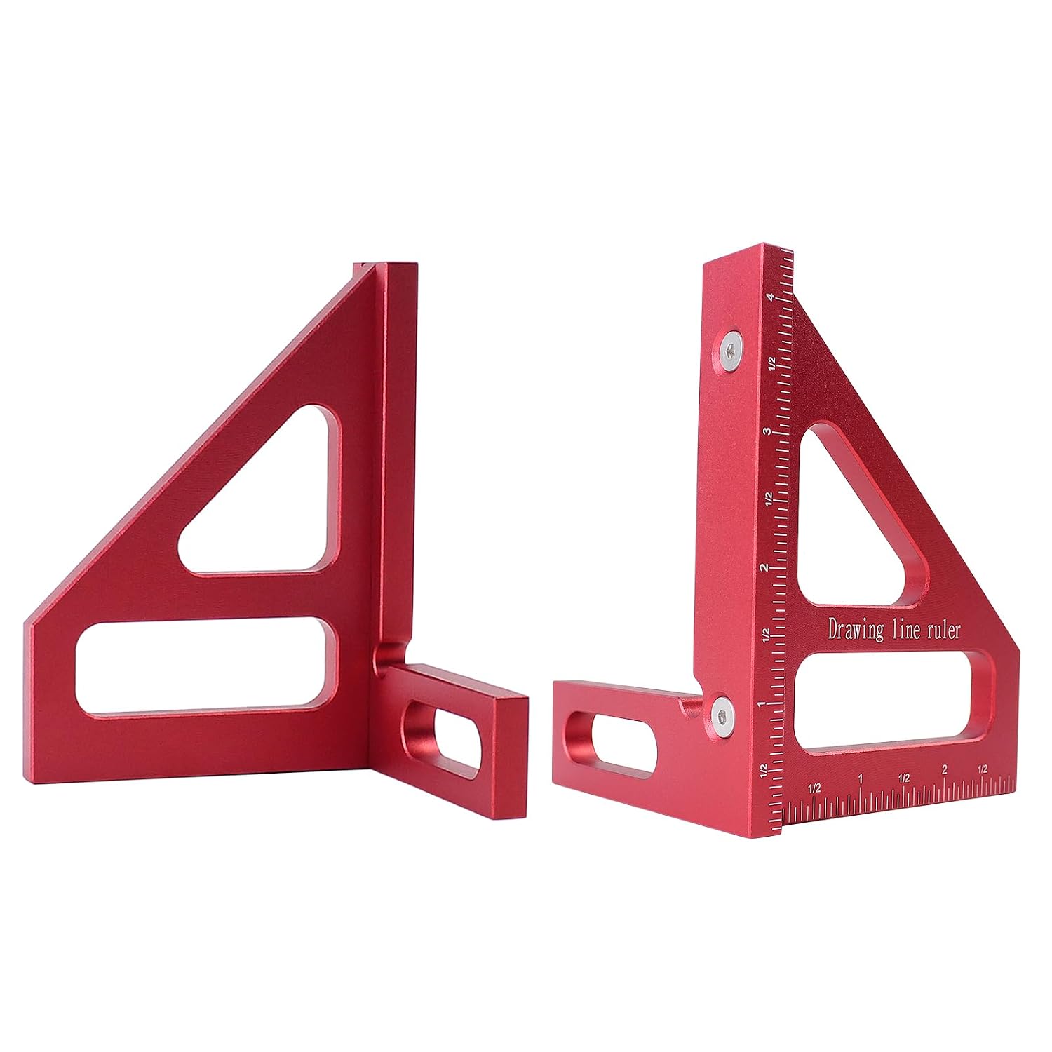 Imperial 3D Multi-Angle Measuring Ruler,45/90 Degree Aluminum Alloy Woodworking Square Protractor, Miter Triangle Ruler High Precision Layout Measuring Tool for Engineer Carpenter,003R