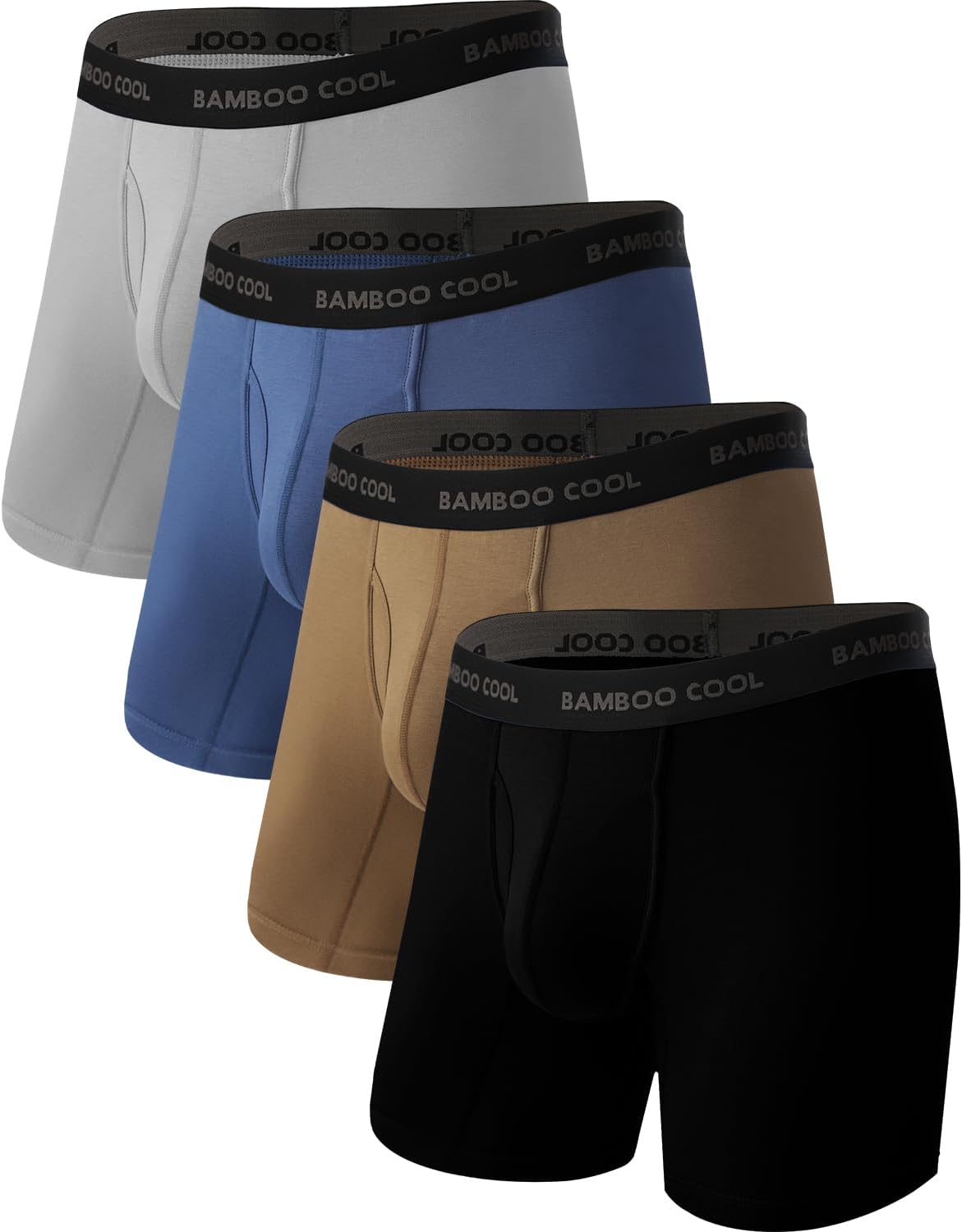 BAMBOO COOL Men's Cooling Underwear Ultra Soft Breathable Boxer Briefs Pack