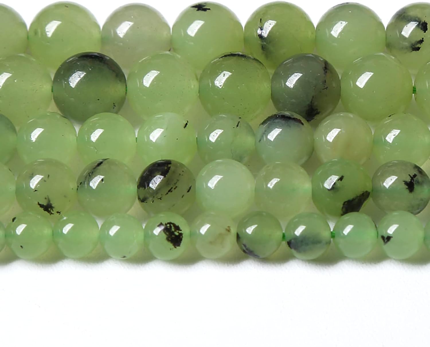 12MM 32PCS Natural Stone Prehnite Jade Loose Beads for Jewelry Making DIY Bracelet Necklace