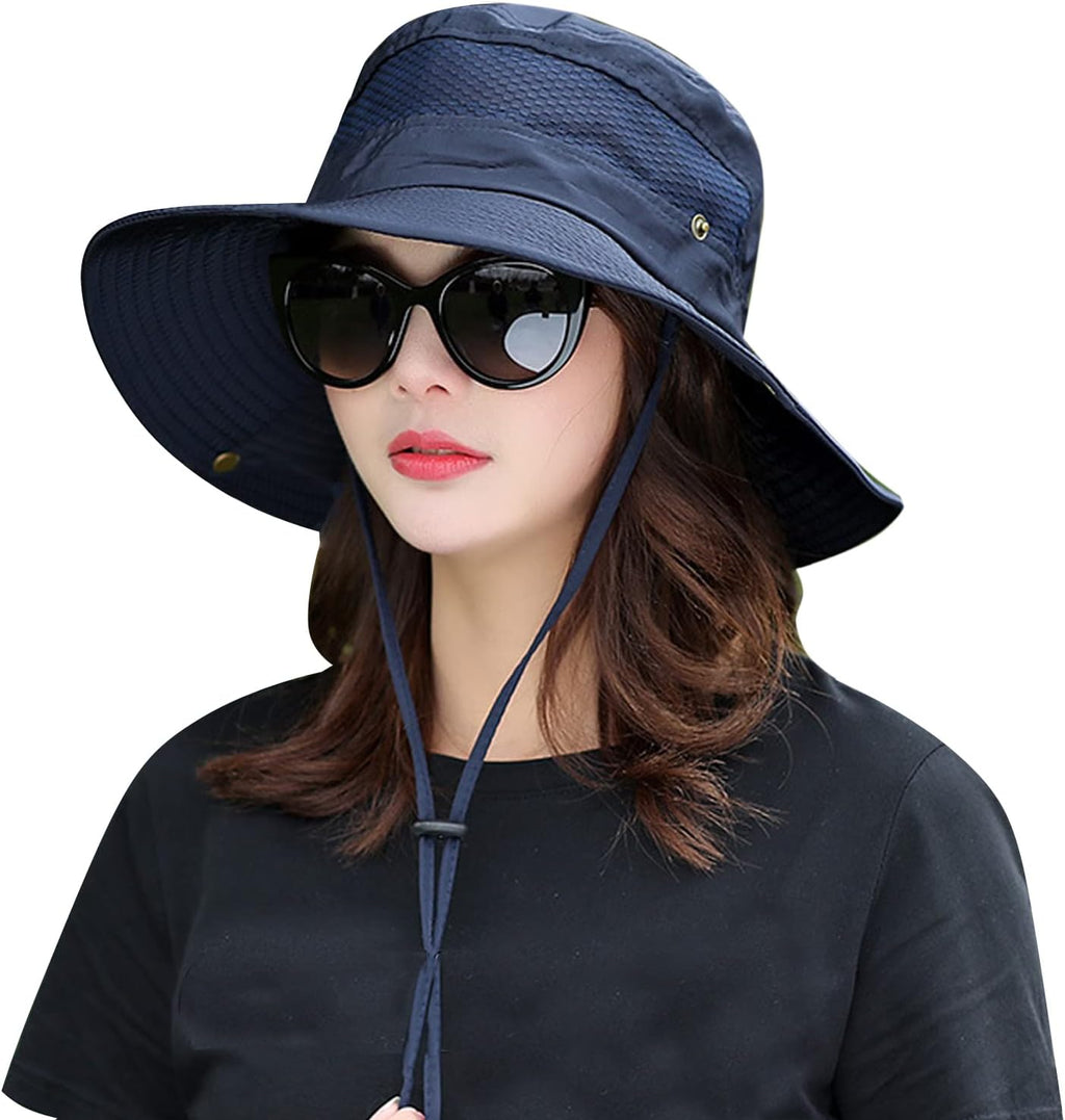 HUAMULAN Wide Brim Sun Hat for Women Men Summer UV Protection Bucket Hats