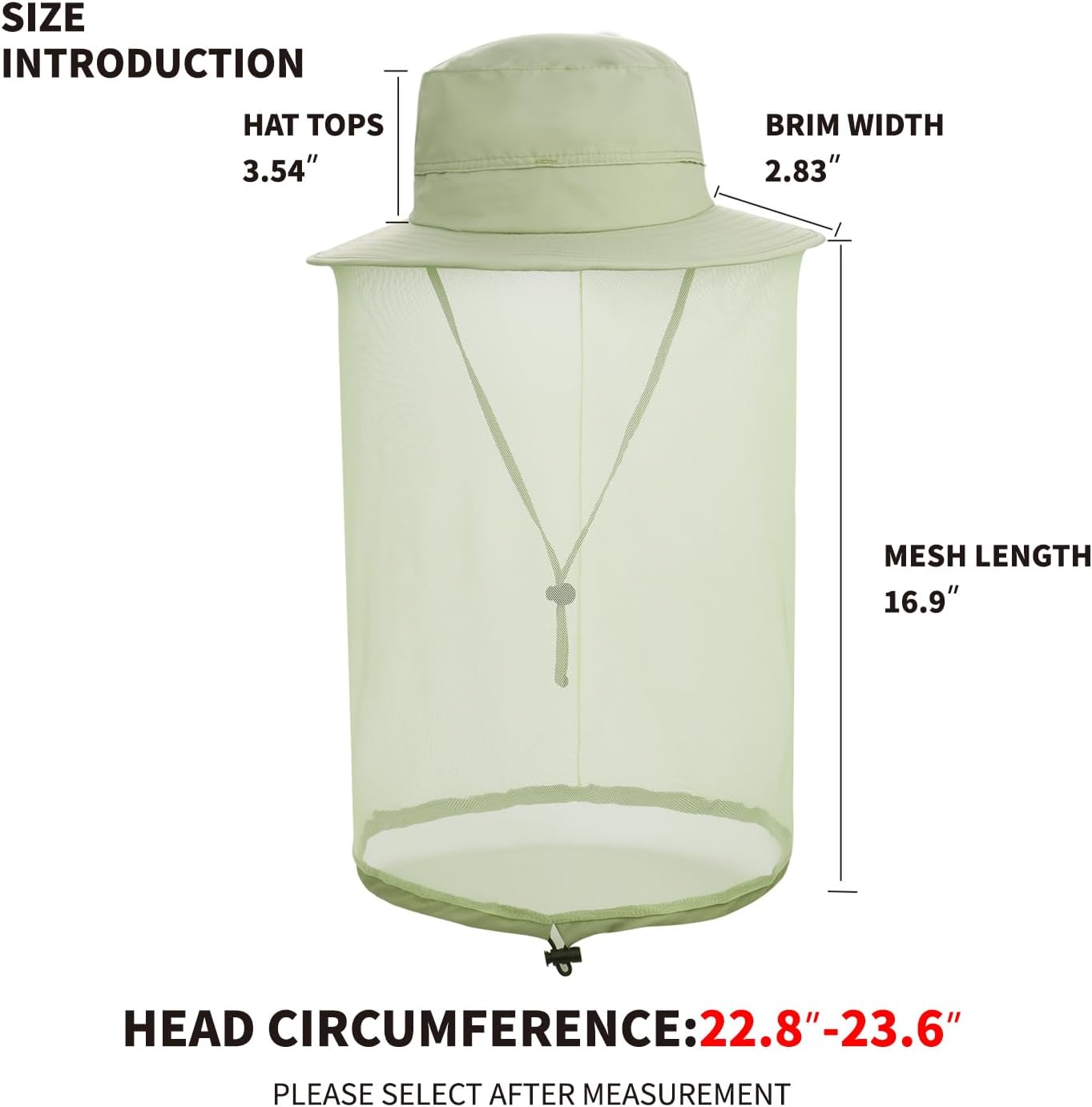 Fishing Hat Sun Protection Hat Mosquito Head Net for Outdoors Bucket Hat with Hidden Net Mesh